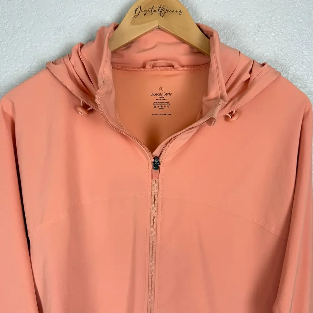 Sweaty Betty Fast Track Running Jacket, Nectarine Orange (Peach, Coral) S